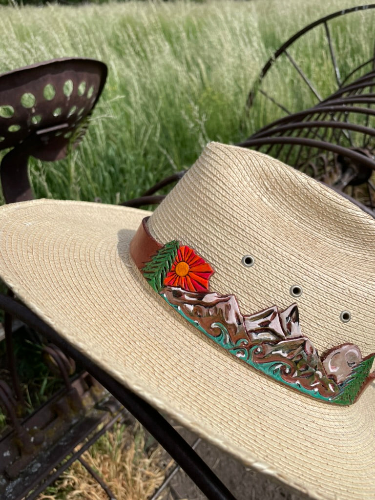 Moon, Sun, Mountains and Waves Hat Band