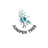 Logo of Juniper Tree with green leaves and blue berries on a white background