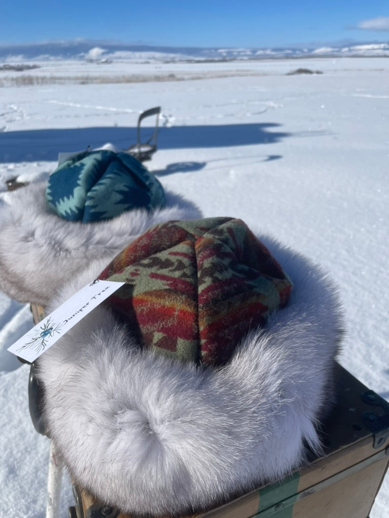Nordic Fox Hat- Red Pendleton Wool