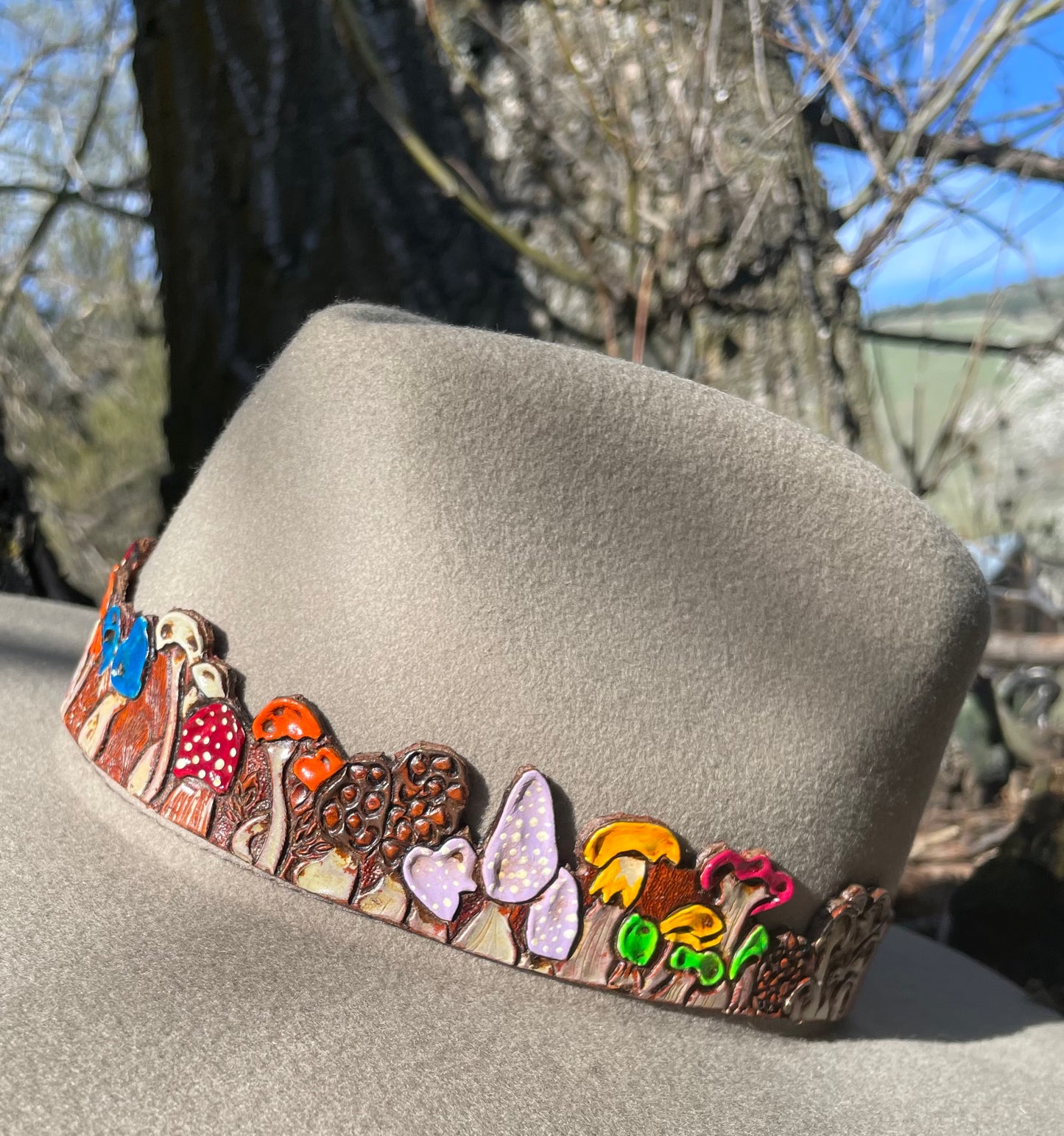 Mushroom Painted Hat Band