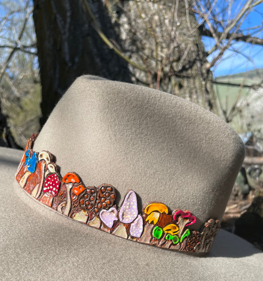Mushroom Painted Hat Band