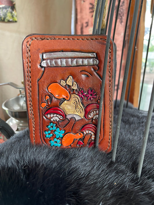 Card Wallet - Painted Mushroom Jar