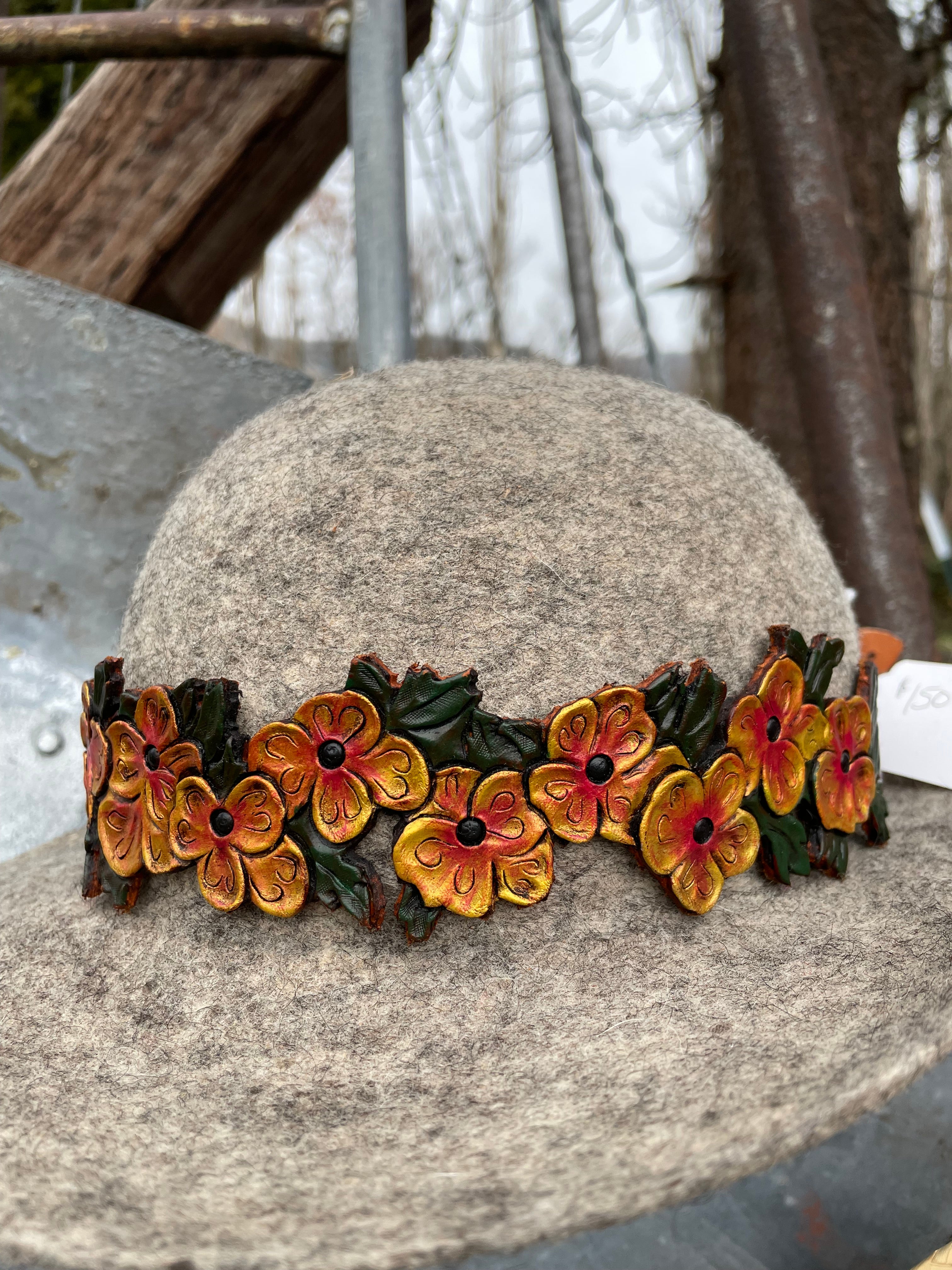 Yellow Pansy hat band￼