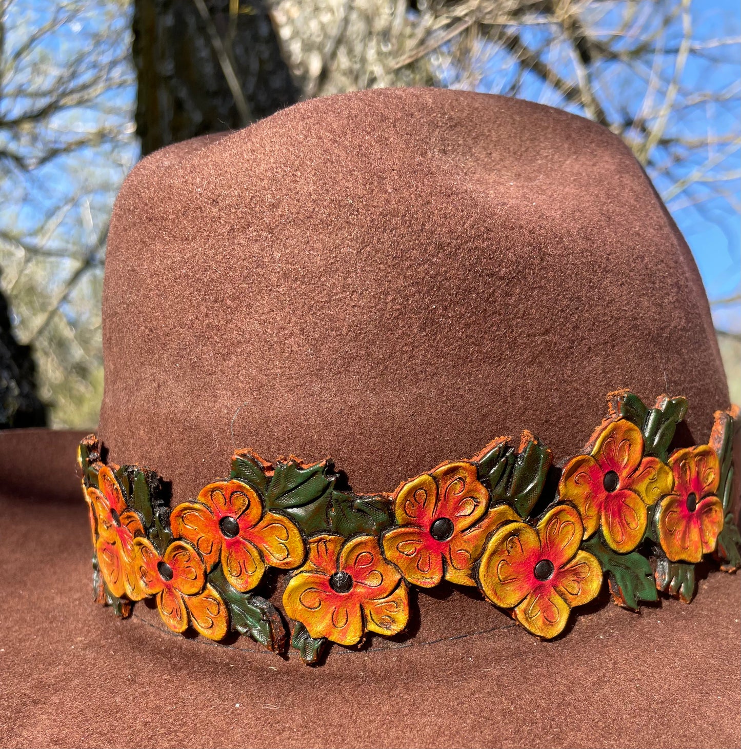 Yellow Pansy hat band￼