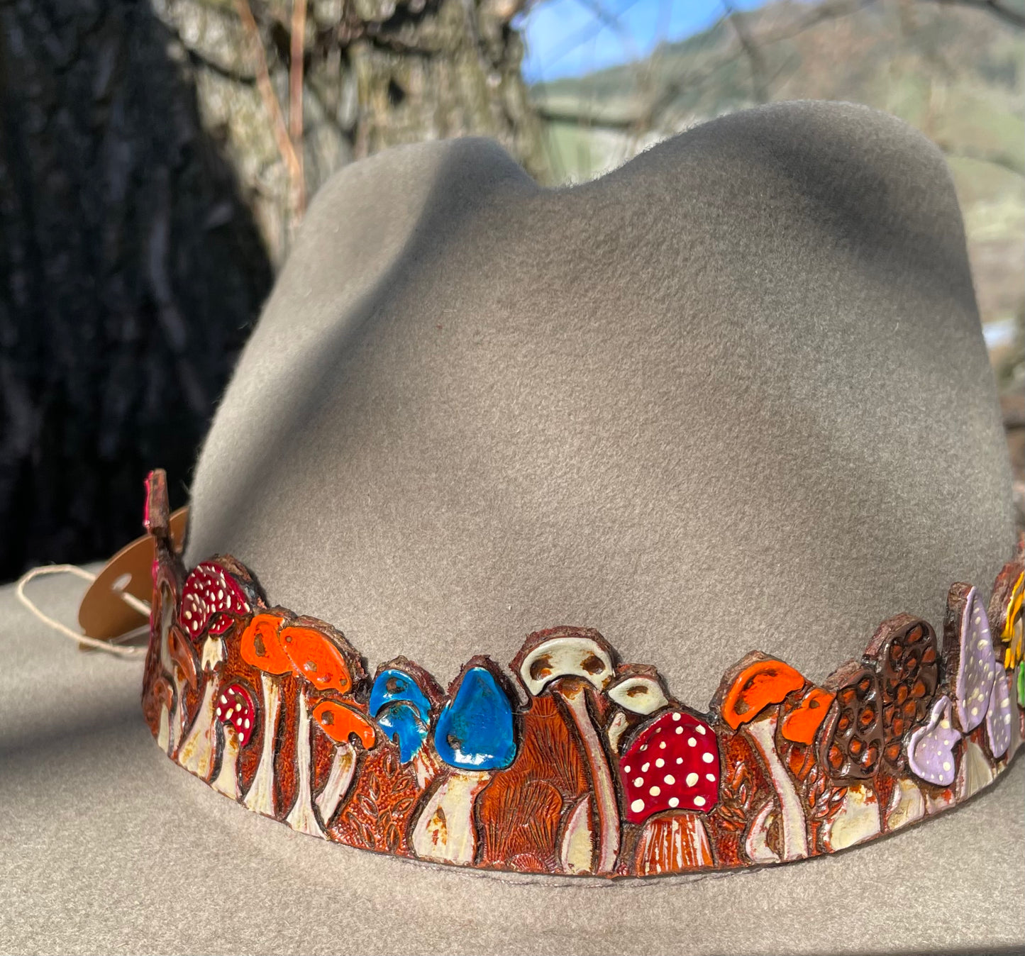 Mushroom Painted Hat Band