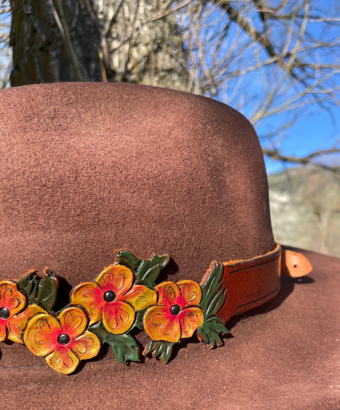 Yellow Pansy hat band￼